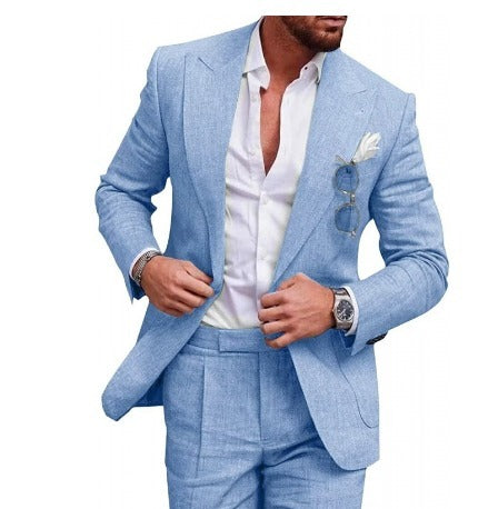 Linnen Pak voor Mannen Slim Fit Zomer - Mode Vibes
