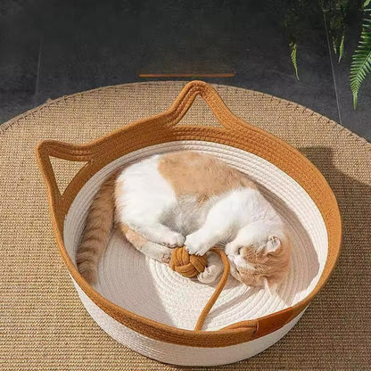 Kattenbed van Katoenen Touw - Zacht en Warm voor Katten - Mode Vibes