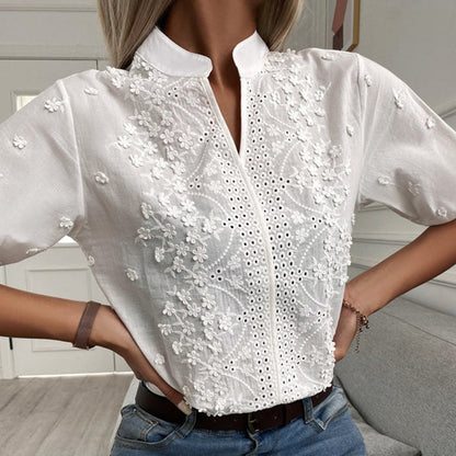 Vrouwelijke Zomer Blouse Relaxt en Stijlvol