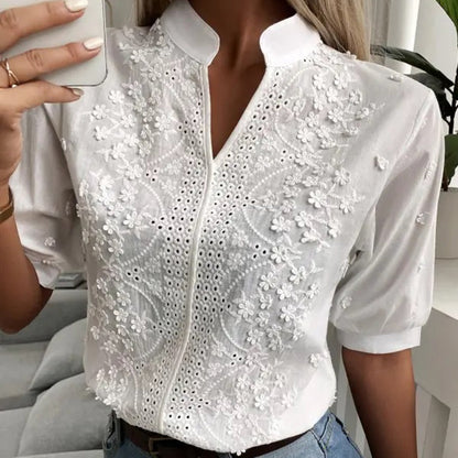 Vrouwelijke Zomer Blouse Relaxt en Stijlvol
