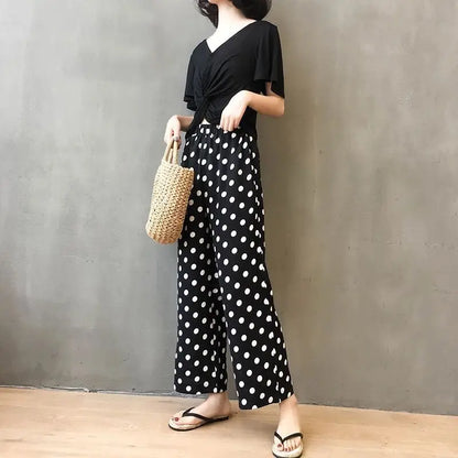 Mode Express Polka Dot Wijde Pijpen Broek