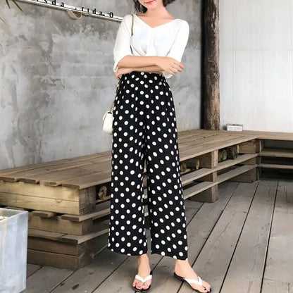 Mode Express Polka Dot Wijde Pijpen Broek