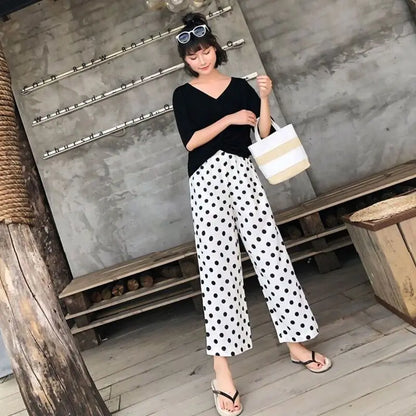 Mode Express Polka Dot Wijde Pijpen Broek