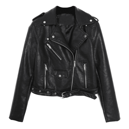 Dames Bikerjack Tijdloos Design met Geschulpte Kraag - Mode Vibes