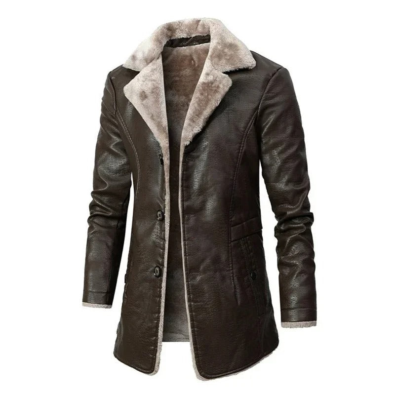 Heren Winterjas PU-Leer Warm Isolerend Elegant - Mode Vibes