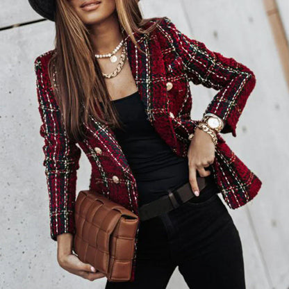 Geruite Blazer voor Dames Stijlvol Modern Design