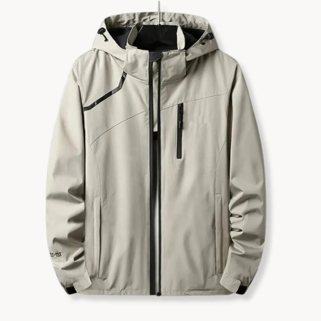Waterdichte Windbreaker Jas met Capuchon en Borstzak - Mode Vibes