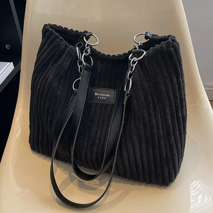 Vrouwen Fluweel Handtas Elegant Zwart