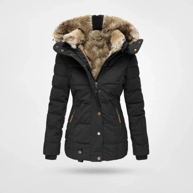 Dames Winterjas Gevoerd met Capuchon en Dubbele Rits - Mode Vibes