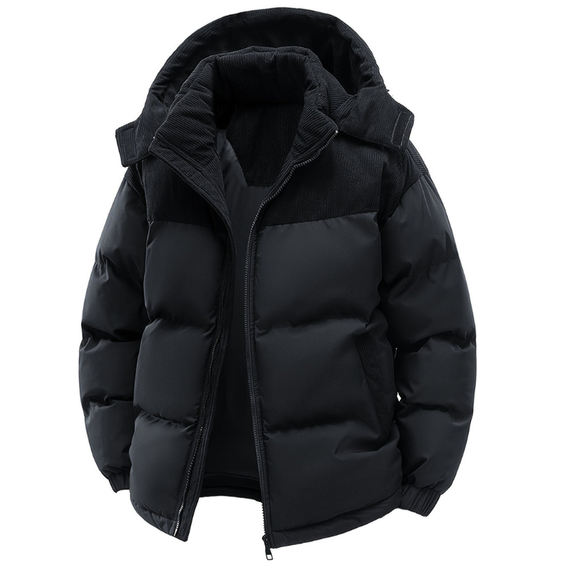Warme Winterjas Heren met Capuchon Winddicht en Gewatteerd - Mode Vibes