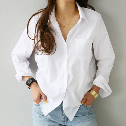 Chique Mode Wit Lange Mouwen Damesshirt