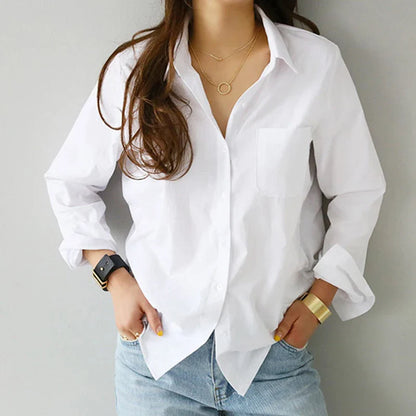 Chique Mode Wit Lange Mouwen Damesshirt