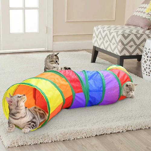 Kattentunnel Regenboog Speeltunnel voor Katten - Mode Vibes