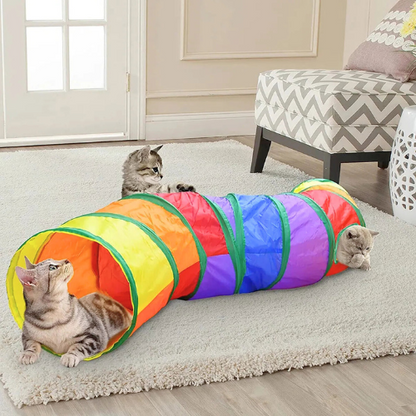 Kattentunnel Regenboog Speeltunnel voor Katten - Mode Vibes