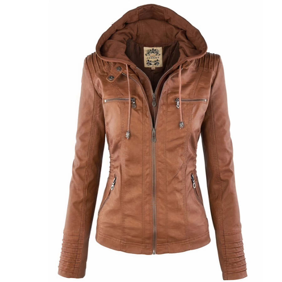 Dames Leren Jack PU-Leren Warme Thermische Voering Elegant - Mode Vibes
