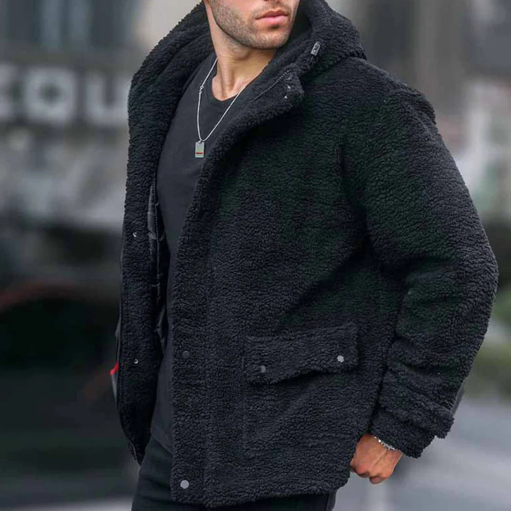 Wollf Heren Hoodie Zacht Teddybont Casual Sweatshirt - Mode Vibes