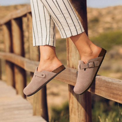 Orthopedische Dames Sandalen – Suède, Verstelbaar & Comfortzool