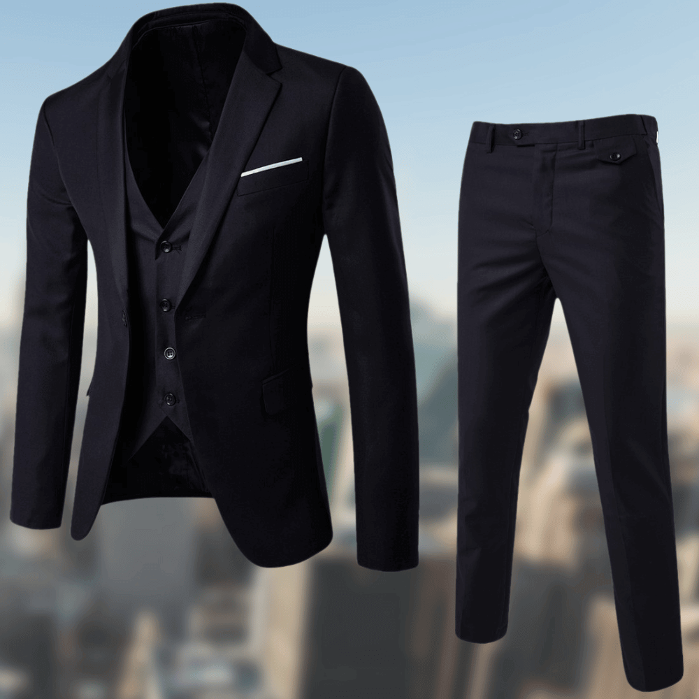 Heren Pak Zwart Klassiek Elegant - Mode Vibes