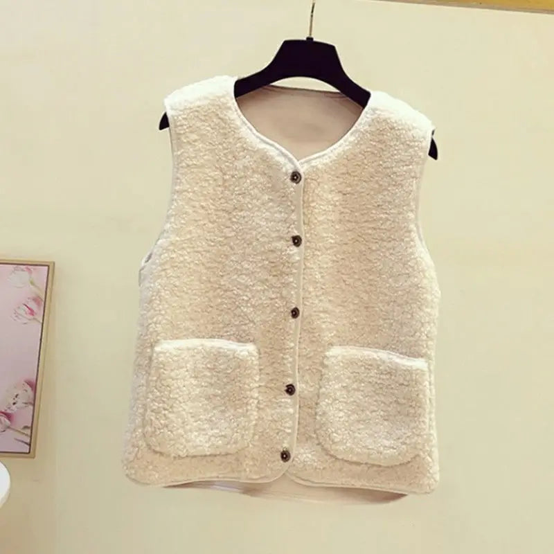 Teddy Gilet Zacht Pluche Warme Jas voor Dames