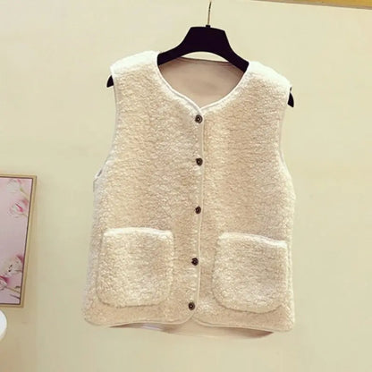 Teddy Gilet Zacht Pluche Warme Jas voor Dames