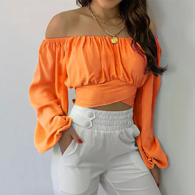 Schattige Off-Shoulder Crop Top
