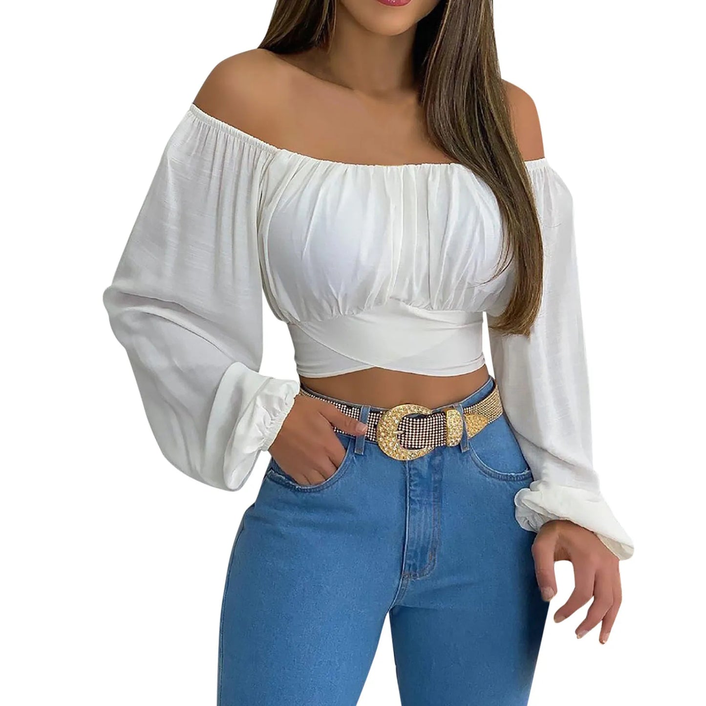 Schattige Off-Shoulder Crop Top