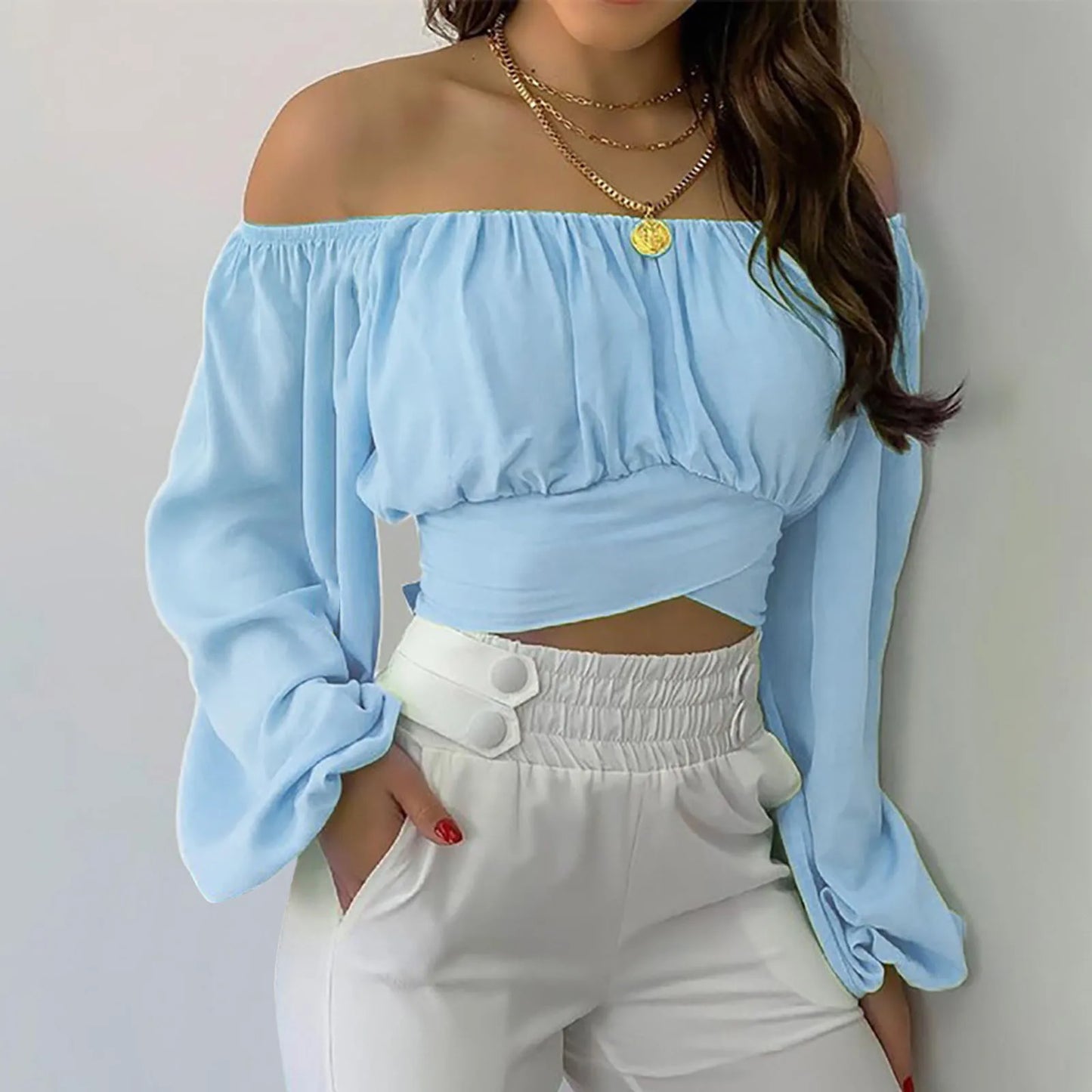 Schattige Off-Shoulder Crop Top