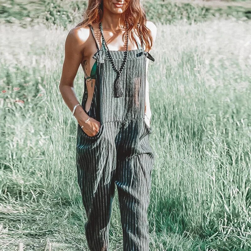 Dames Jumpsuit Zomerjurk Met Verstelbare Banden en Smalle Benen - Mode Vibes