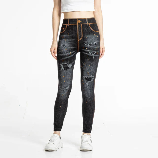 Hoge Taille Legging met Stretch en Comfortabele Pasvorm