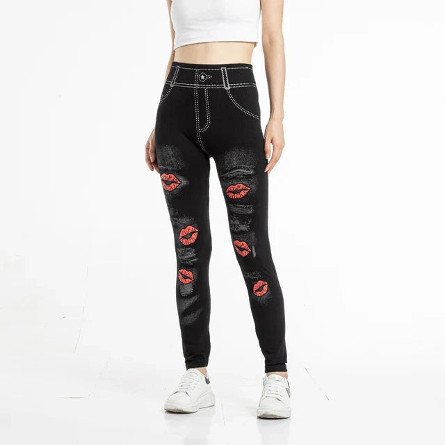 Hoge Taille Legging met Stretch en Comfortabele Pasvorm