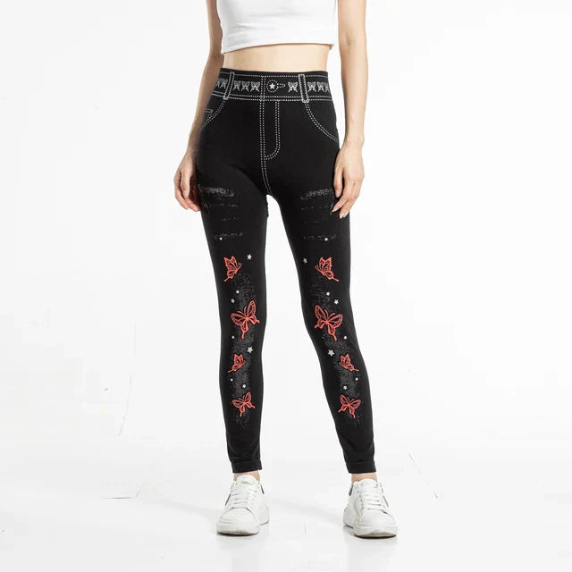 Hoge Taille Legging met Stretch en Comfortabele Pasvorm