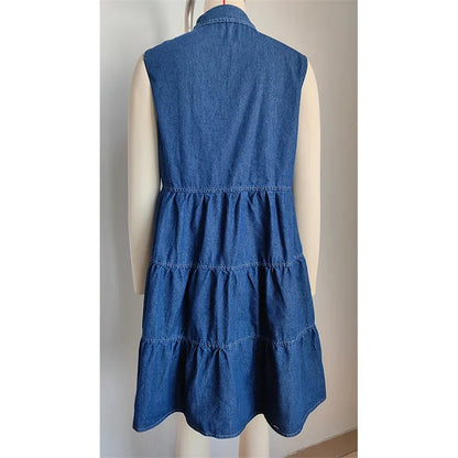 Luchtige Denim Zomerjurk voor Vrijgevochten Vrouwen