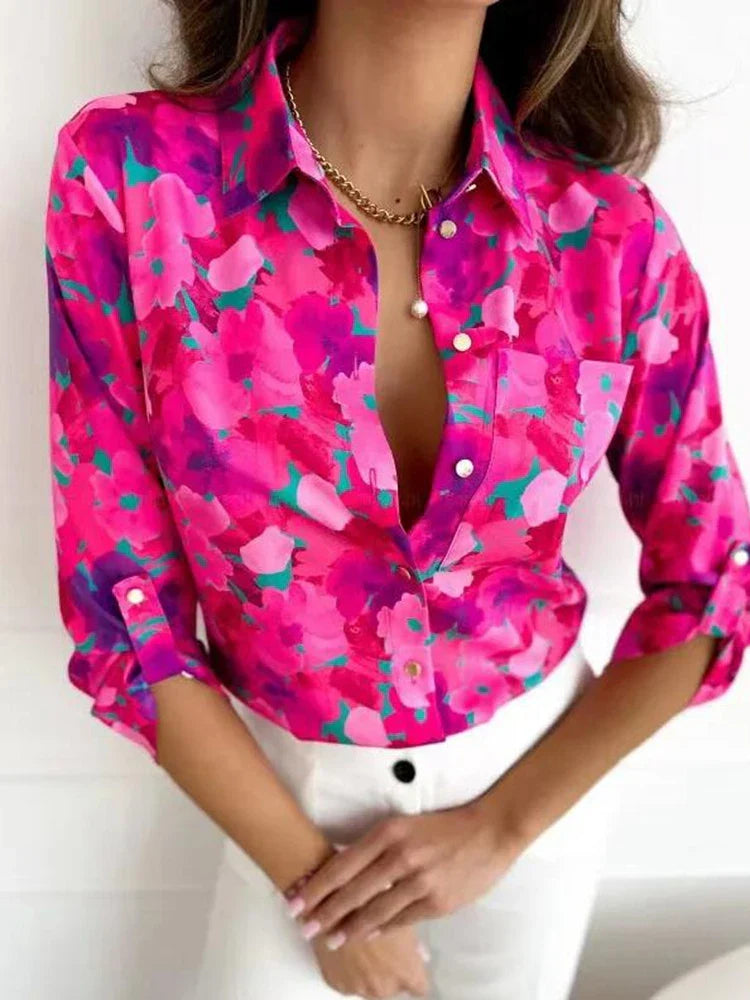 LunaChic Verfijnde Bloemenblouse