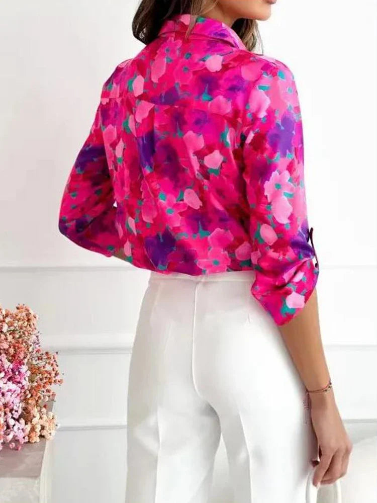 LunaChic Verfijnde Bloemenblouse