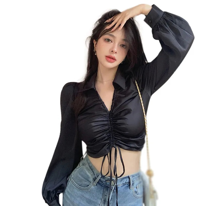 Florencia's Verleidelijk Elegante V-Hals Blouse