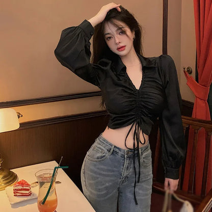 Florencia's Verleidelijk Elegante V-Hals Blouse