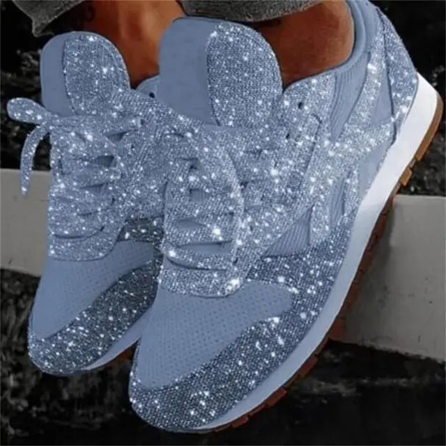 Dames Glitterschoenen met Pailletten Glimmer Zwart