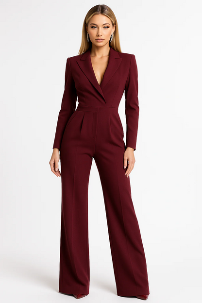 Dames Jumpsuit – Getailleerde Pasvorm met V-Hals