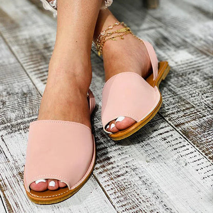 Zomerse Faux Leren Peep-Toe Sandalen