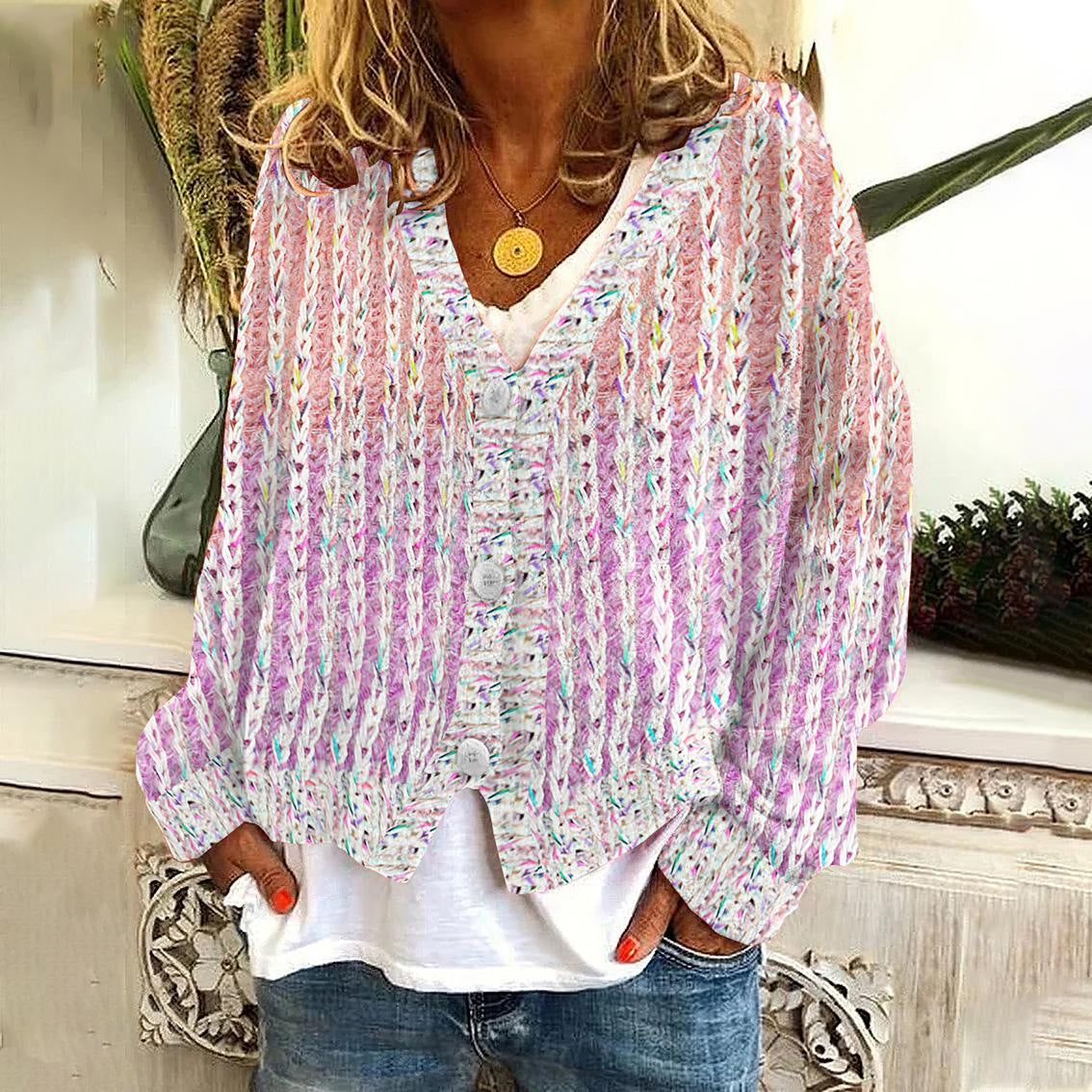 Damesvest Elegant met Unieke Print en Stijl - Mode Vibes