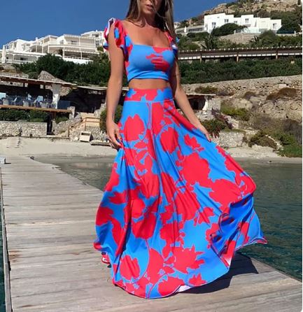Zomerse Boho Set Met Twee Delen Elegante Print