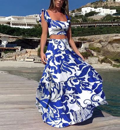 Zomerse Boho Set Met Twee Delen Elegante Print