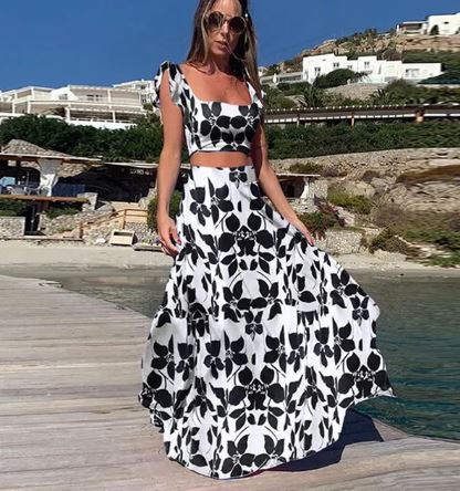 Zomerse Boho Set Met Twee Delen Elegante Print