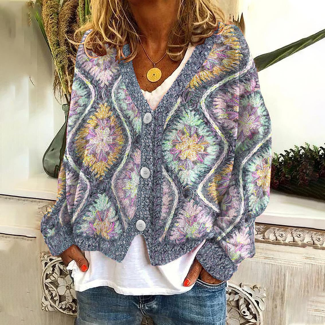 Damesvest Elegant met Unieke Print en Stijl