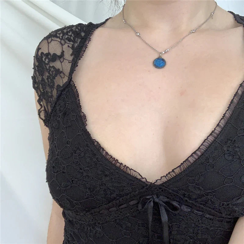 Zomerdromen Kanten Crop Top  Lolita Sweet