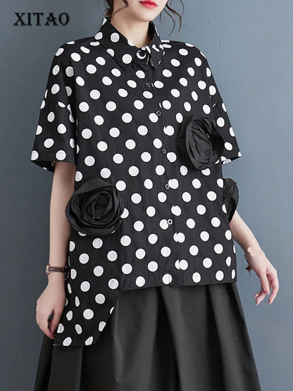 Dot Enkelborstels Shirt Zomer van Xquisite Apparel