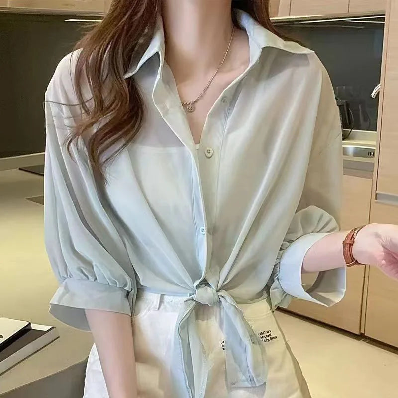 Zomerse Zonnebescherming Blouse van Stijlvol