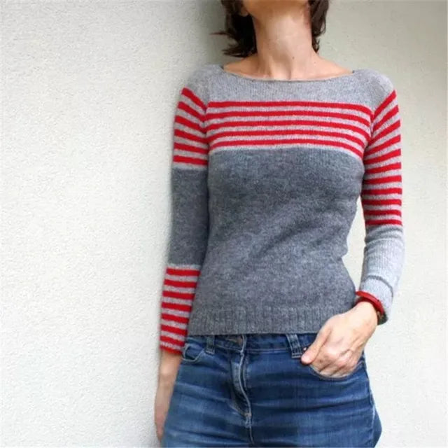 Vrouwen Sweater Ronde Hals Keperstof - Mode Vibes