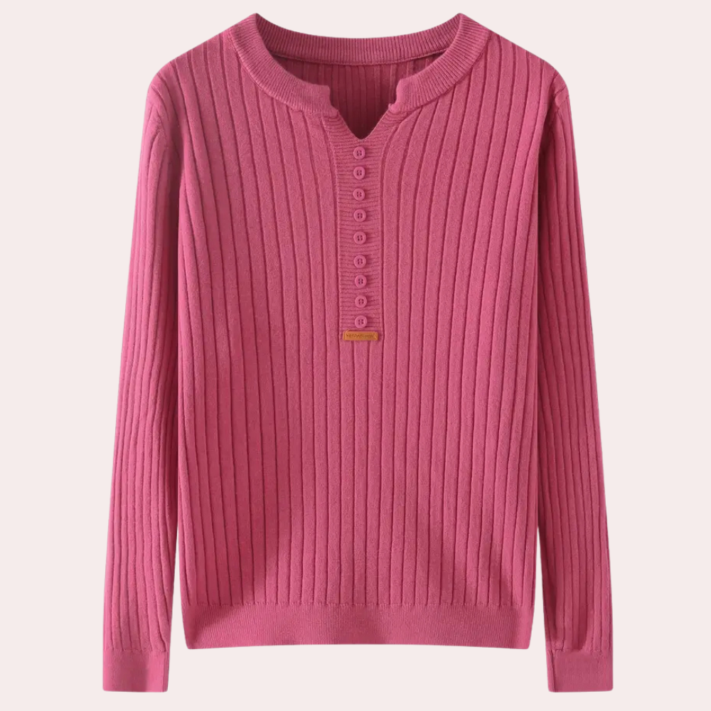 Dames Trui V-hals met Knoopjes Marit Stijl