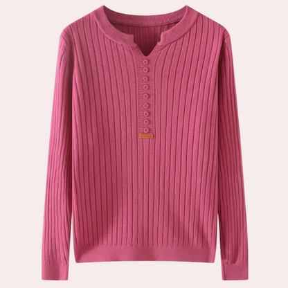 Dames Trui V-hals met Knoopjes Marit Stijl